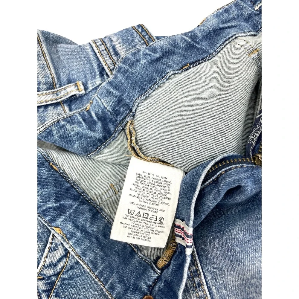 Anthropologie Pilcro High-Rise Crop Wide-Leg Jeans Size 29 blue boho utility